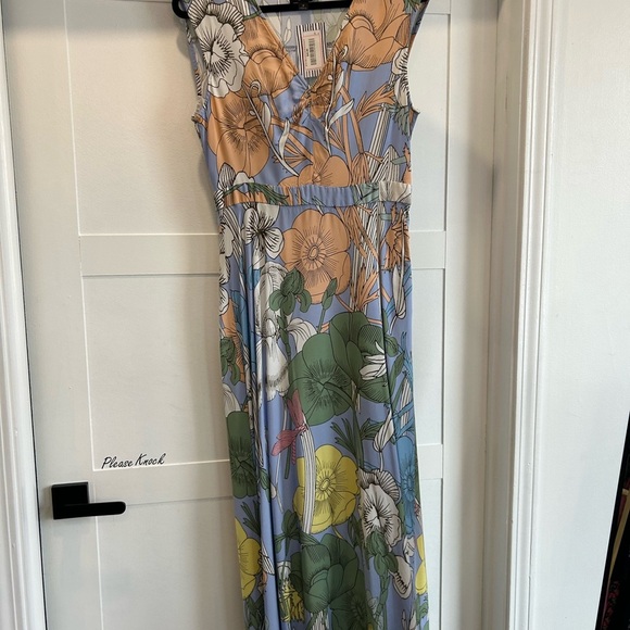 J. Crew Pastel Floral Maxi Dress 8 - Picture 4 of 5